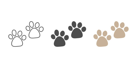 animal footprint icon vector collection 