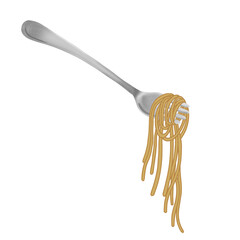spaghetti on fork