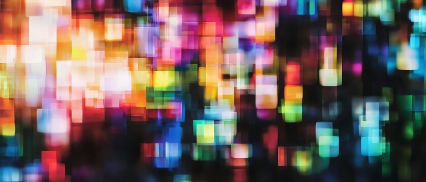 overlay of pixel sorting with blur, on black background, Generative AI