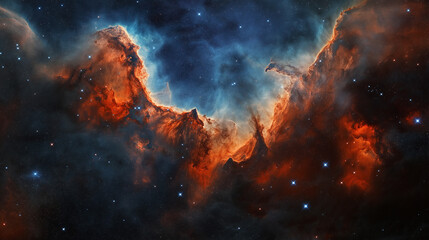 Fototapeta premium A close-up view of an emission nebula that looks like a celestial dragon