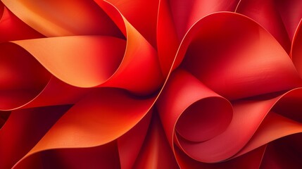 Fototapeta premium Abstract Background with Smooth Red Gradient Paper, 3D Render. Modern Art Wallpaper in Deep Colors