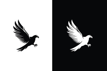 Obraz premium Black bird icon silhouette. Vector elements for design. Bird black white Silhouette vector.
