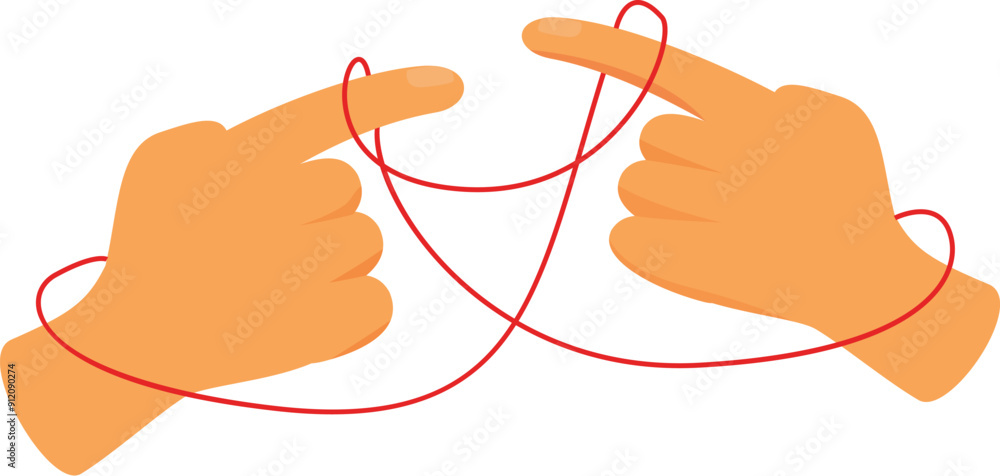 Poster two hands are tying a red string of fate, symbolizing a strong and unbreakable bond