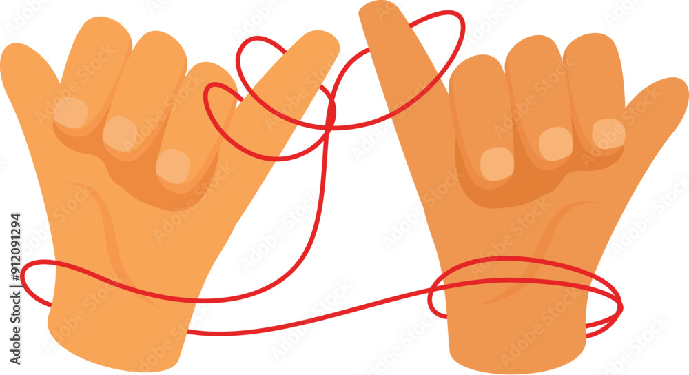 Poster two hands making pinky promise with red thread connecting them symbolizing commitment and unbreakabl