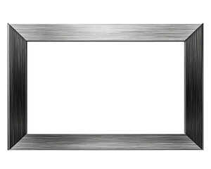 Dark metallic rectangular blank frame with transparent background clipart isolate for designs