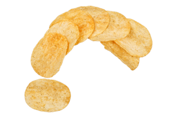 Seasoned potato chips isolated transparent