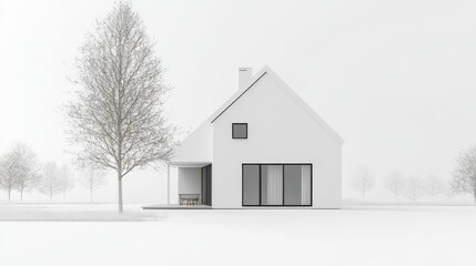 house in snow