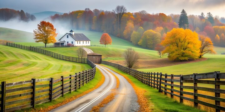 Farm with Fence and Dirt Road in Rockbridge County, Virginia
