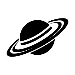 Planet Saturn with planetary ring icon symbol and vector illustration design