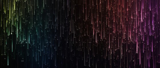 overlay of pixel sorting with random lines, on black background, Generative AI 