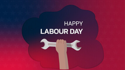 USA flag happy labor day background design, vector illustration for banner, poster, flayer