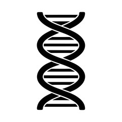 Black silhouette DNA icon and vector illustration design