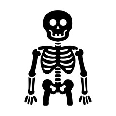 Man bone skeleton flat icon and vector illustration