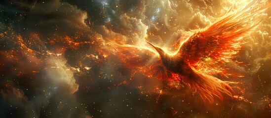 Fototapeta premium Phoenix Rising From Ashes