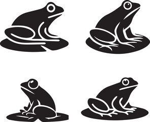 frog silhouette, frog icon, frog vector, 