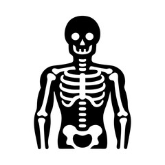 Man bone skeleton flat icon and vector illustration