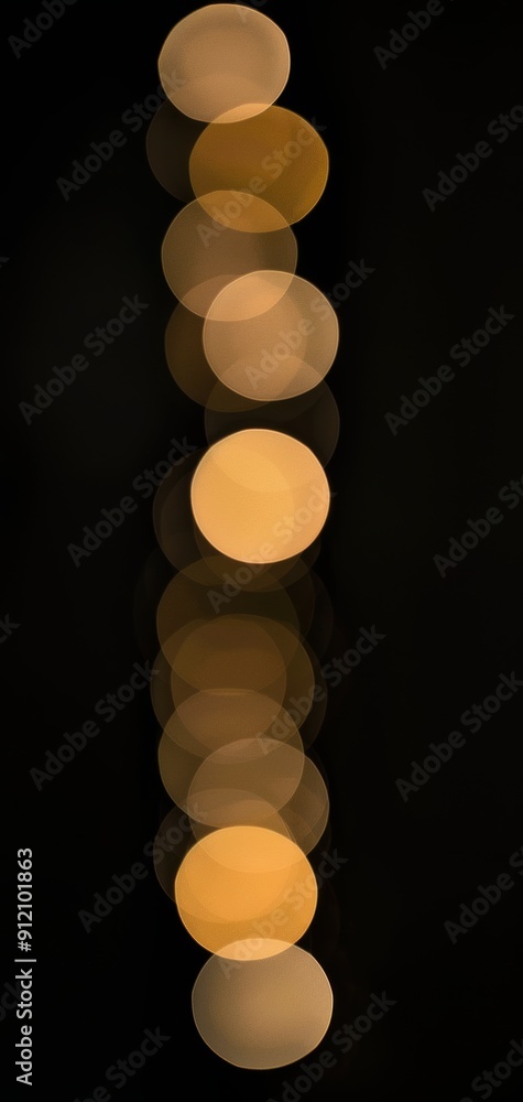Poster orange bokeh, circular pattern around the edge, bright and airy.