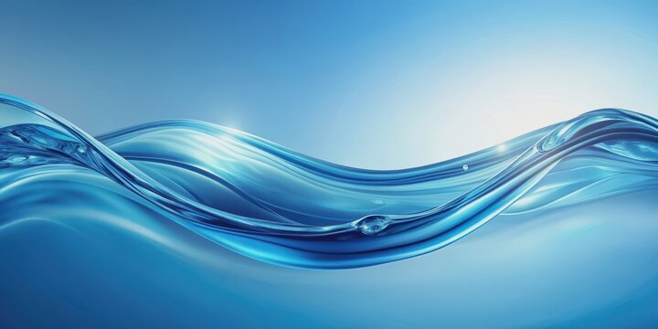 Abstract blue water wave background with flowing curves and ripples, blue, water, wave, abstract, background, texture, design, pattern