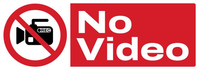 ISO prohibition safety signs_no video text variation landscape size 1/2 a4/a3/a2/a1