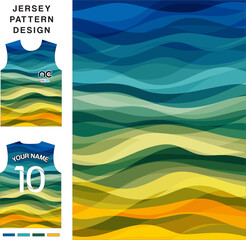 Obraz premium Abstract waves concept vector jersey pattern template for printing or sublimation sports uniforms football volleyball basketball e-sports cycling and fishing Free Vector.
