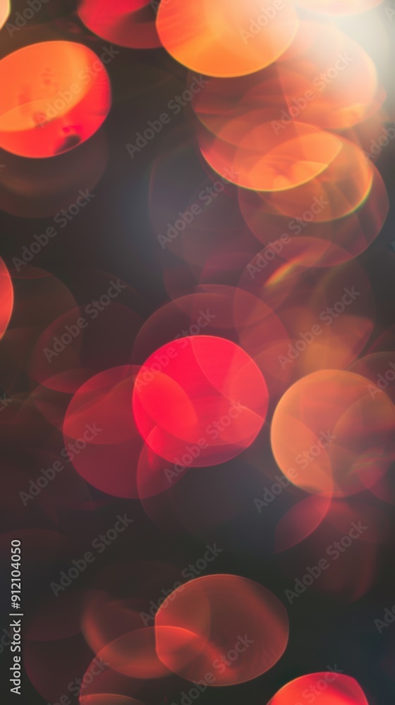 Aufkleber red bokeh, circular pattern around the edge, bright and airy.