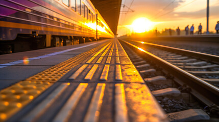 Scenic Walkway by the Train Platform, A Path by the Rails