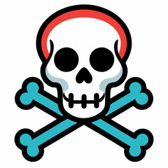 Crossing bones skull  art vector illustration