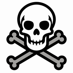 Crossing bones skull  art vector illustration