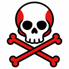 Crossing bones skull  art vector illustration