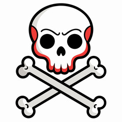 Crossing bones skull  art vector illustration