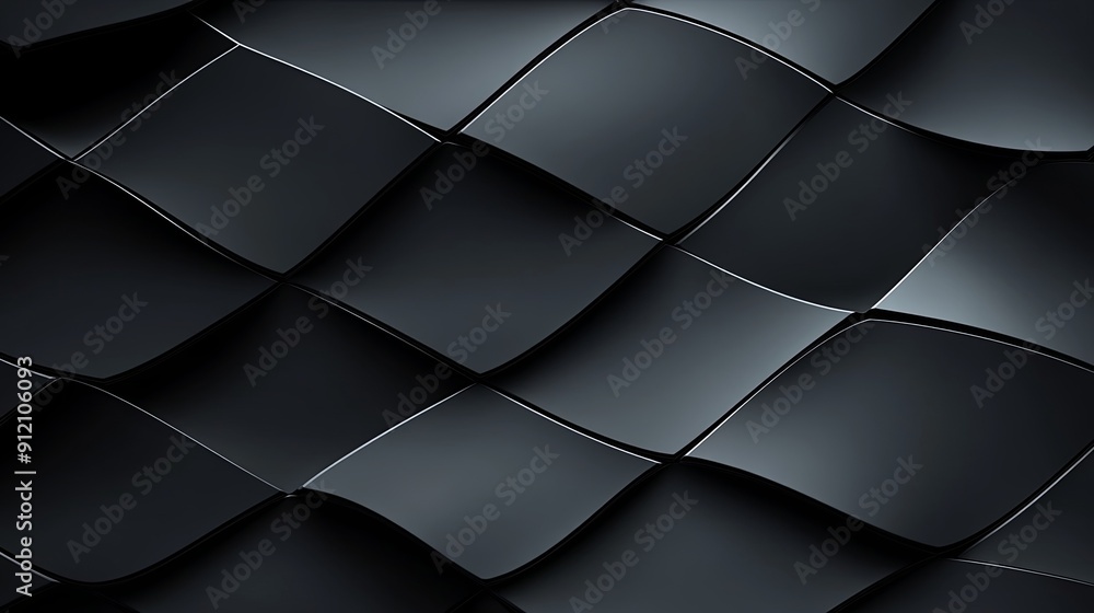 Aufkleber textured black waves create a modern, sleek backdrop, perfect for design projects and digital applic