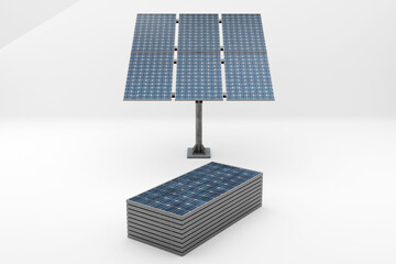 solar panels on white background
