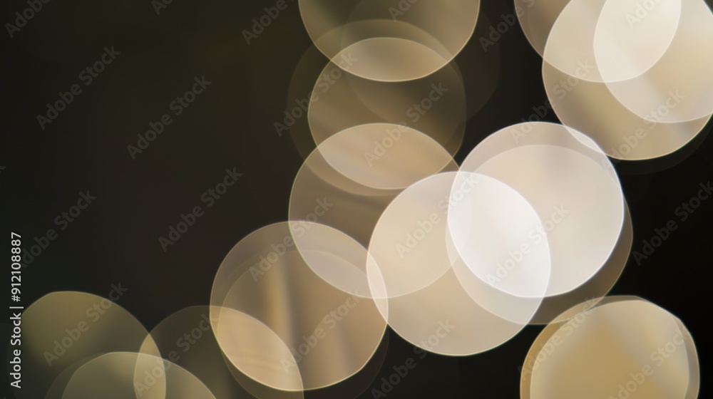 Poster orange bokeh, circular pattern around the edge, bright and airy.