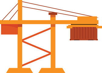 Port crane is lifting a container to load cargo for logistics