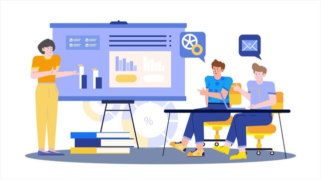 new employee training program illustration business animated video