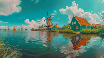 Panorama Authentic Zaandam Mills The