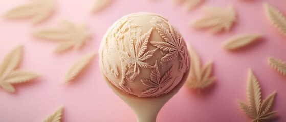 Marijuana Leaf Easter Egg on Pink Background.