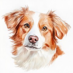 Fototapeta premium A watercolor painting of a dog with fluffy fur.