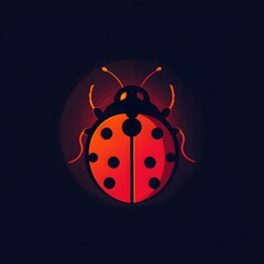 Naklejka premium ladybug on a black background