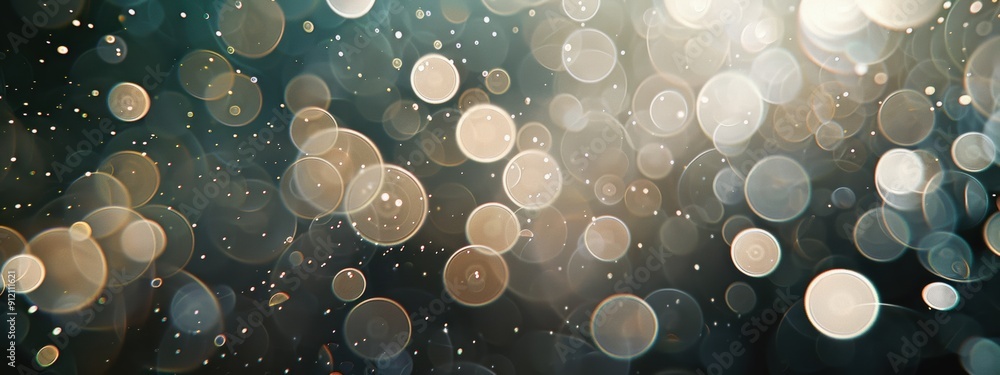 Poster bokeh, circular pattern around the edge, bright and airy.