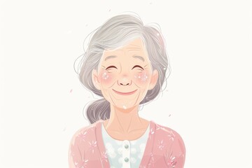 笑顔の日本人のおばあちゃん（おばあさん・祖母・終活・シニア・老後・老後資金）