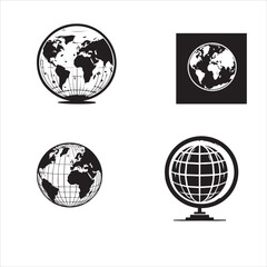 Obraz premium globe silhouette, globe icon, globe vector, 