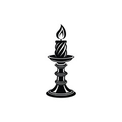Creative Candle Stick Silhouette Vector Art