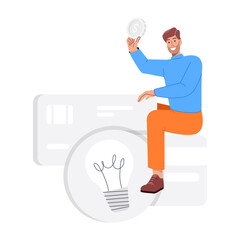 A flat style illustration of financial idea 

