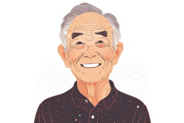 笑顔の日本人のおじいちゃん（おじいさん・祖父・リタイア・終活・シニア・老後・老後資金）