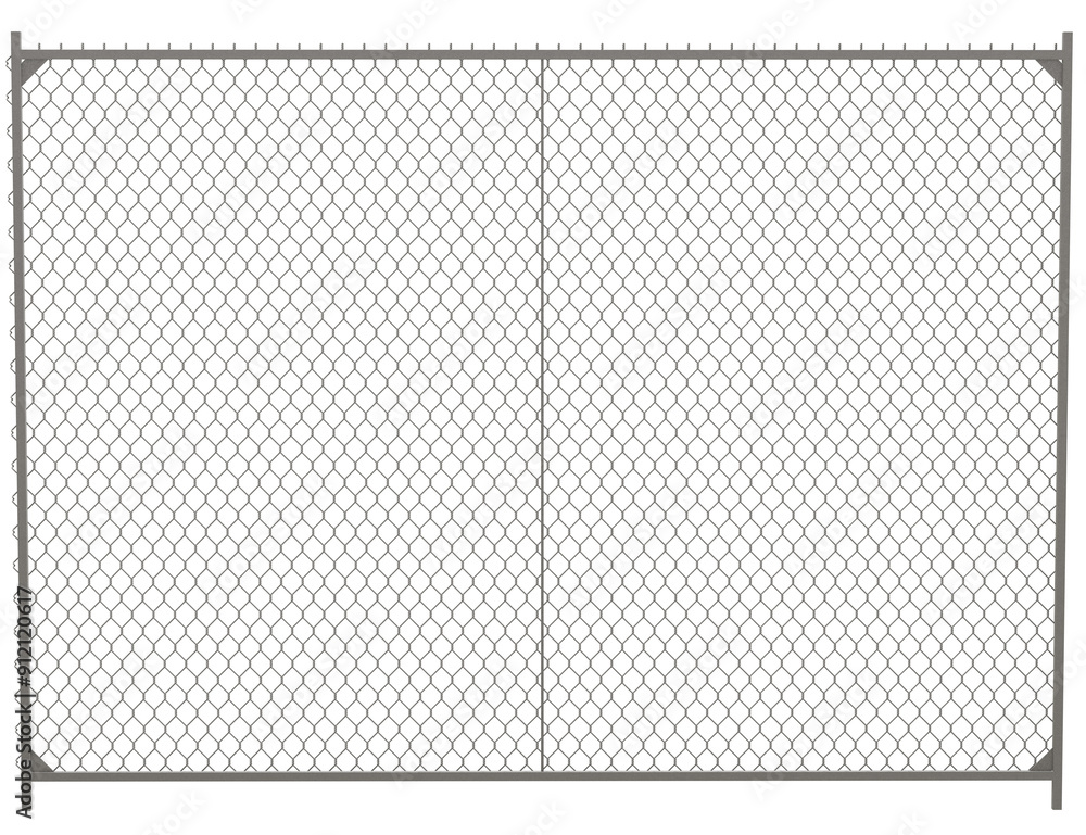 Poster 3d render showcases a highly adaptable wire mesh fence panel, ideal for securing construction sites 