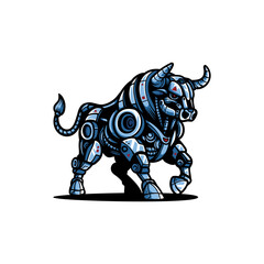 bull machine modern style coloring cartoon illustration design