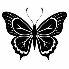 black and white butterfly isolated on white, butterfly vector illustration, butterfly vector art, butterfly silhouette, butterfly vector icon, eps