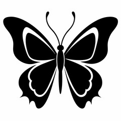 black and white butterfly isolated on white, butterfly vector illustration, butterfly vector art, butterfly silhouette, butterfly vector icon, eps