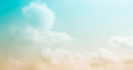 Obraz premium Beige sky blue pastel summer background cloud sunset cloudy landscape dusk beautiful light wallpaper dramatic scenic sunrise gradient space skyline weather twilight sunny horizon scene peaceful.